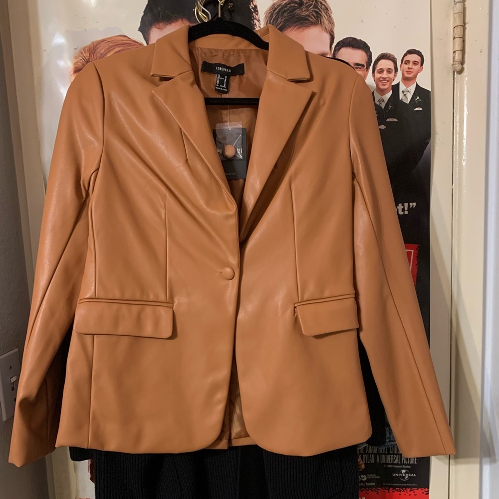 New Forver 21 brown leather blazer